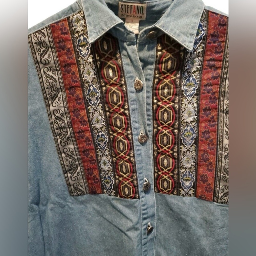 Stefano Vintage Western Women's button down shirt Unique SZ S - Picture 3 of 6